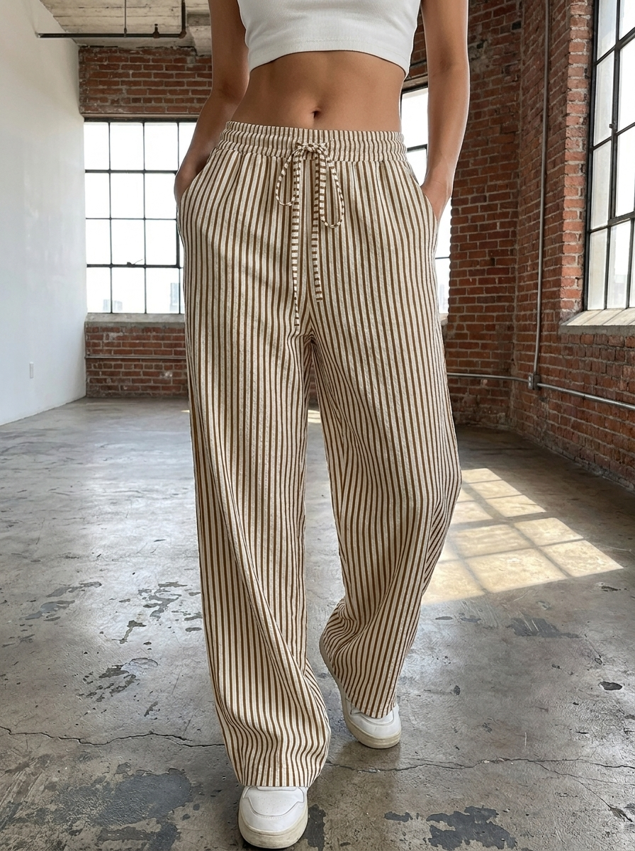 BAYLEEZ – Simple Summer Striped Relaxed Fit Bottoms