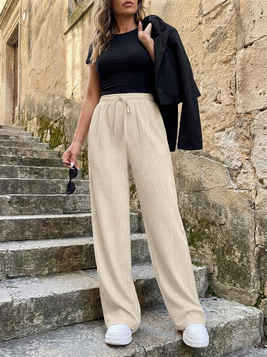ZABBY - Casual Wide Leg Comfy Everyday Pants