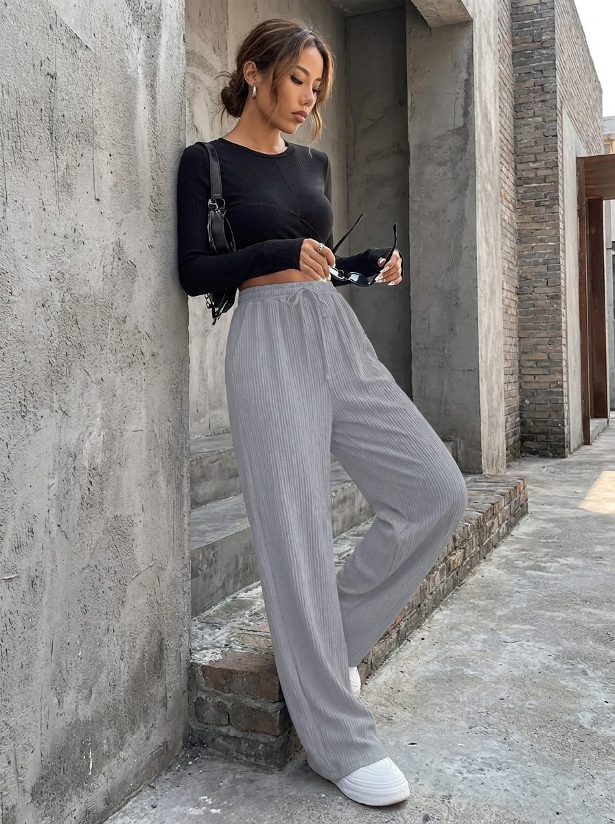ZABBY - Casual Wide Leg Comfy Everyday Pants