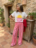 CHARO – Comfy Striped Wide-Leg Lounge Trousers