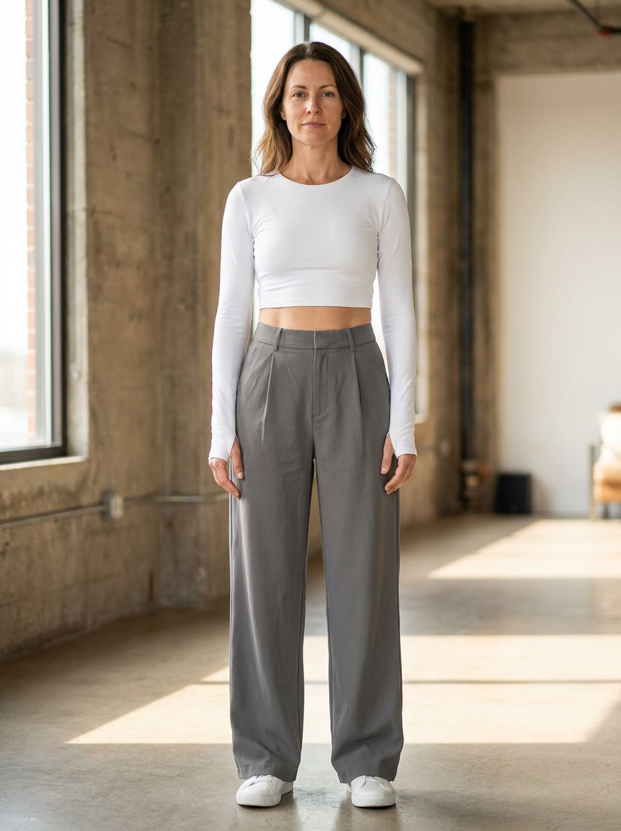 CHARMIE - Casual High Waist Straight Leg Pants