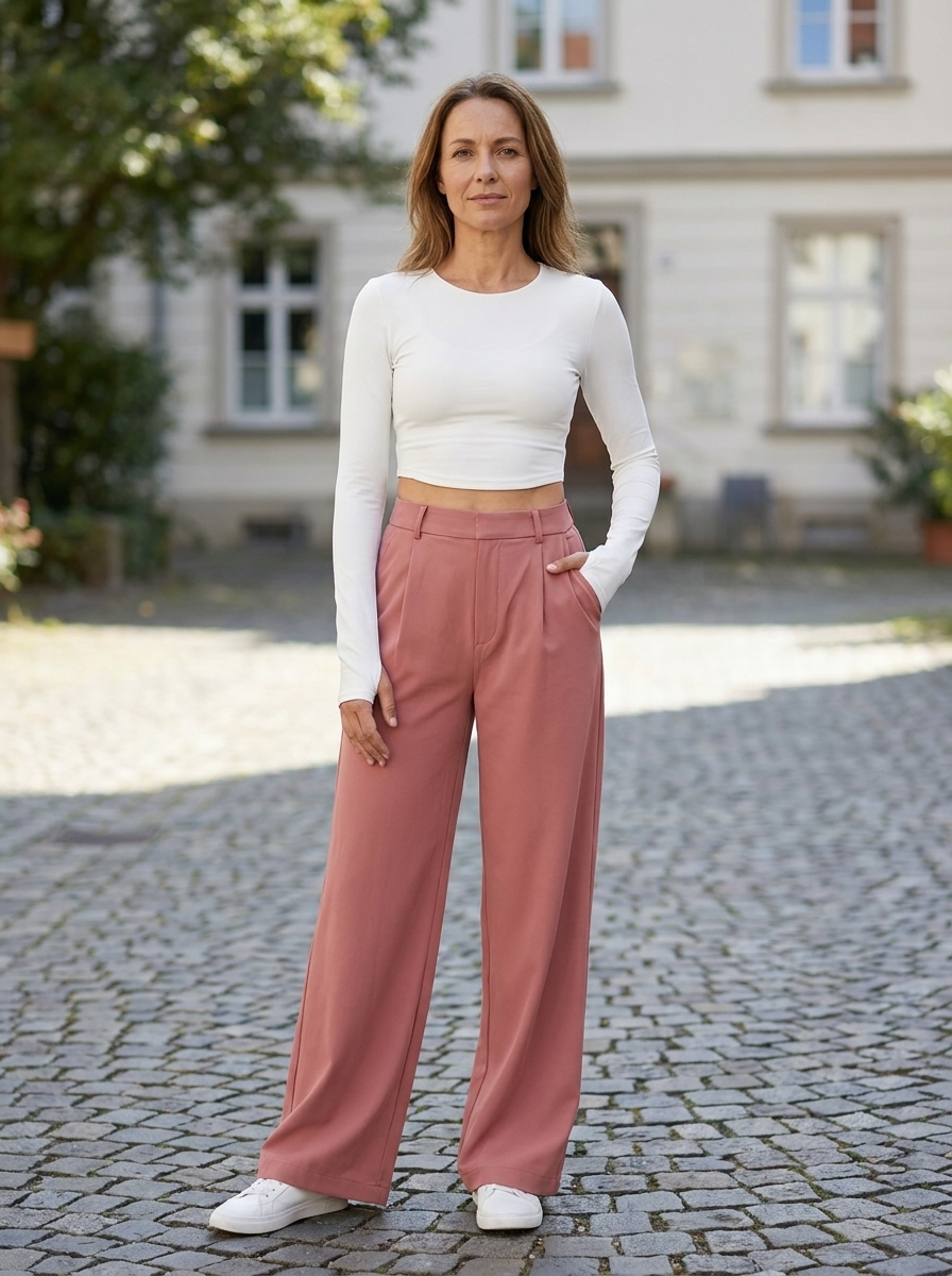 CHARMIE - Casual High Waist Straight Leg Pants