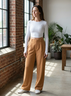 CHARMIE - Casual High Waist Straight Leg Pants