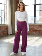 CHARMIE - Casual High Waist Straight Leg Pants