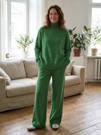 BEATRIX – Turtleneck Sweater & Wide Leg Pants Two-Piece Set