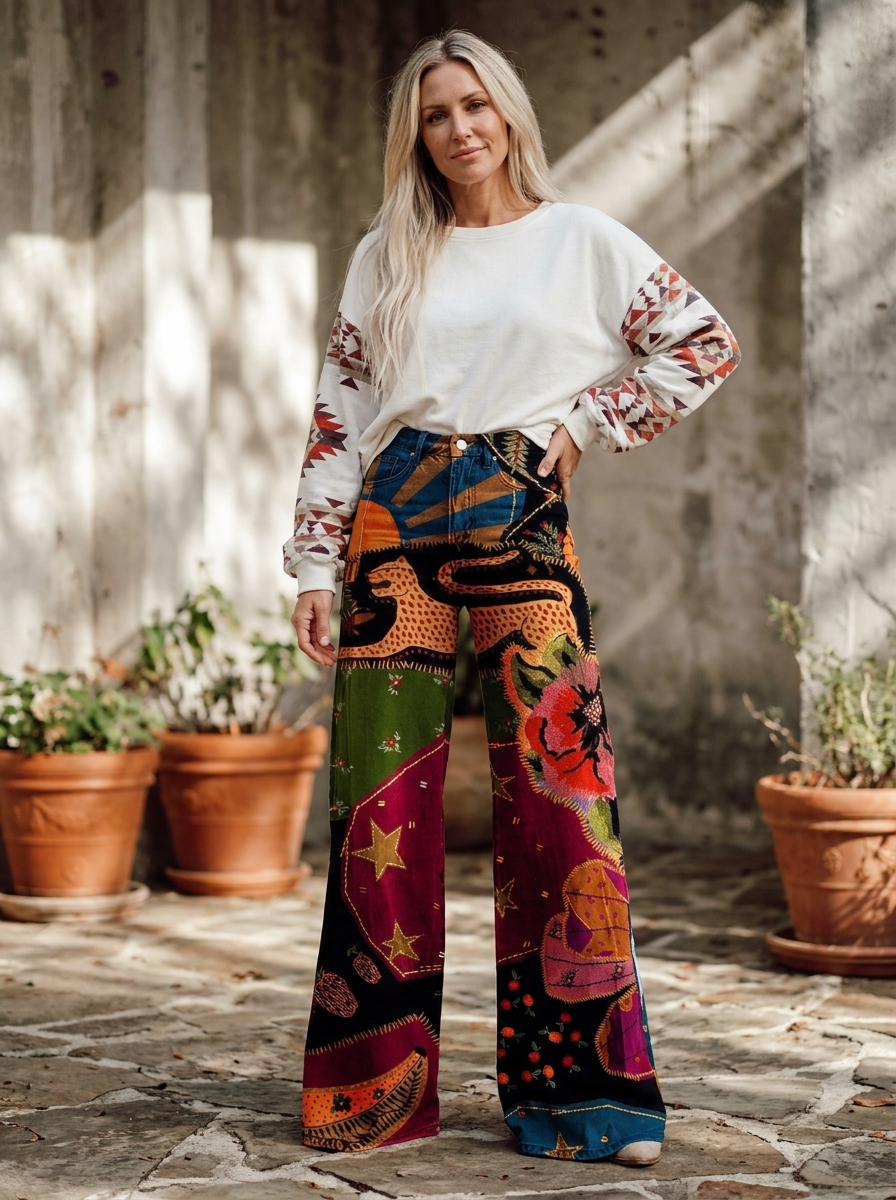 GABRIELLE - Artistic Wide-Leg Pants