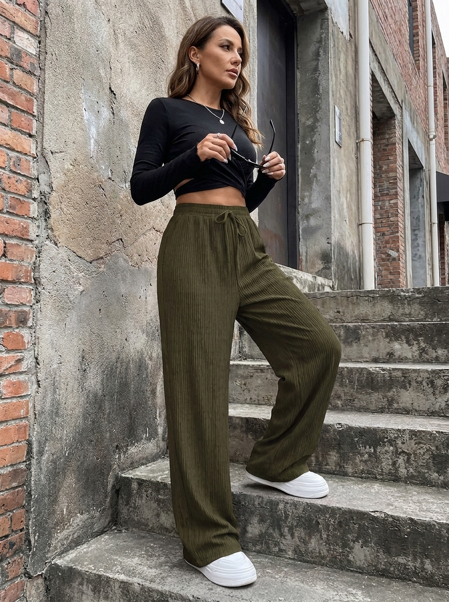 BERNILA – Casual Wide Waist Comfy Everyday Pants