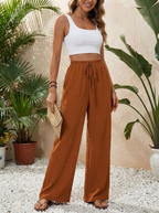 NIKU - Casual Wide Leg Drawstring Pants