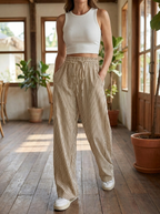 TAITE - Simple Summer Striped Relaxed Fit Buttom