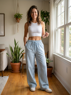 TAITE - Simple Summer Striped Relaxed Fit Buttom
