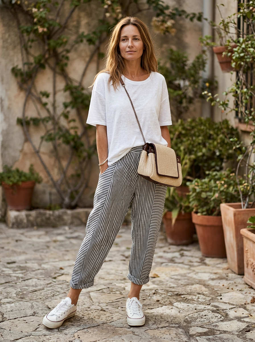 FLORIANE - Relaxed Boho Stripe Pants
