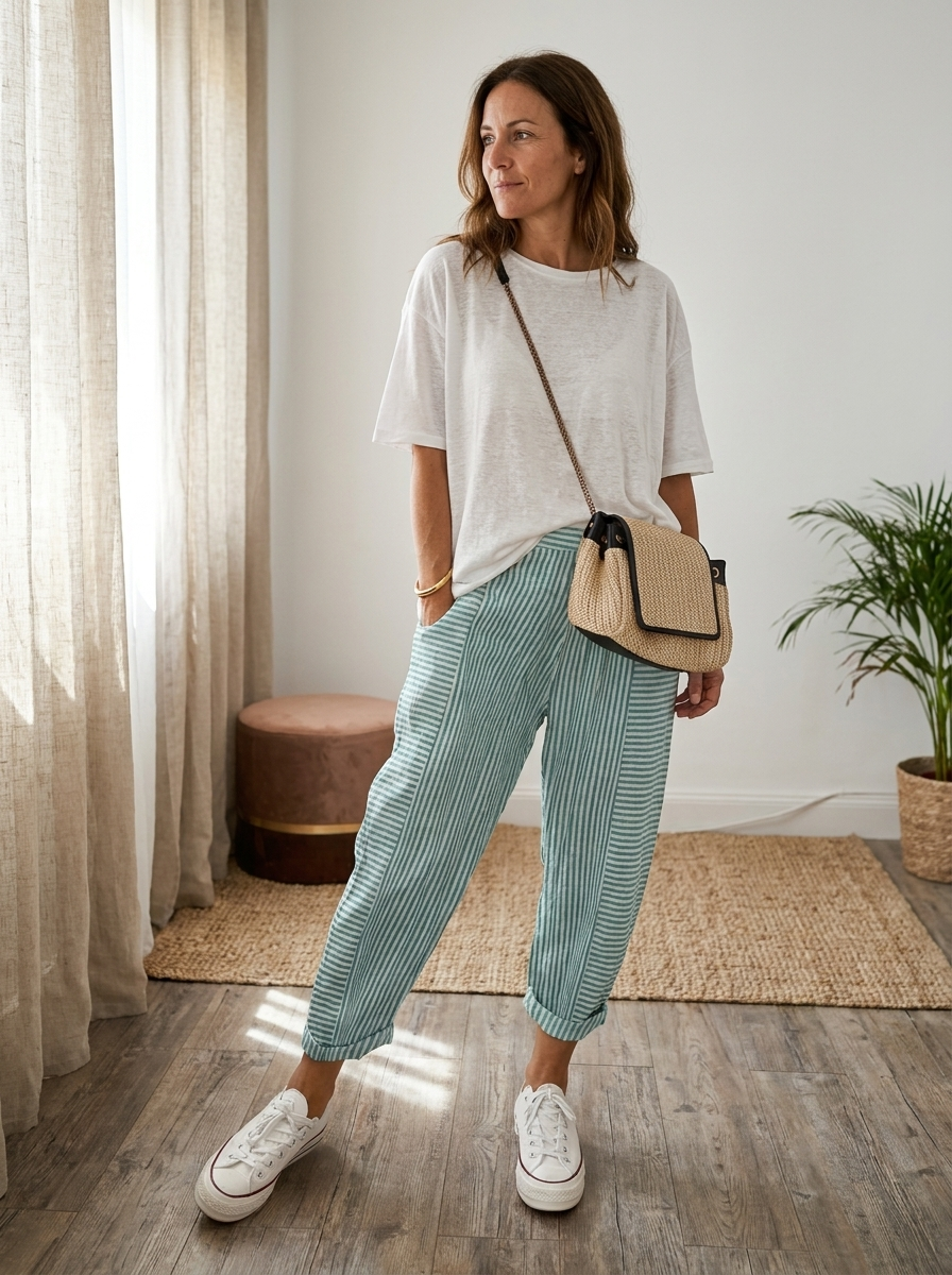 FLORIANE - Relaxed Boho Stripe Pants