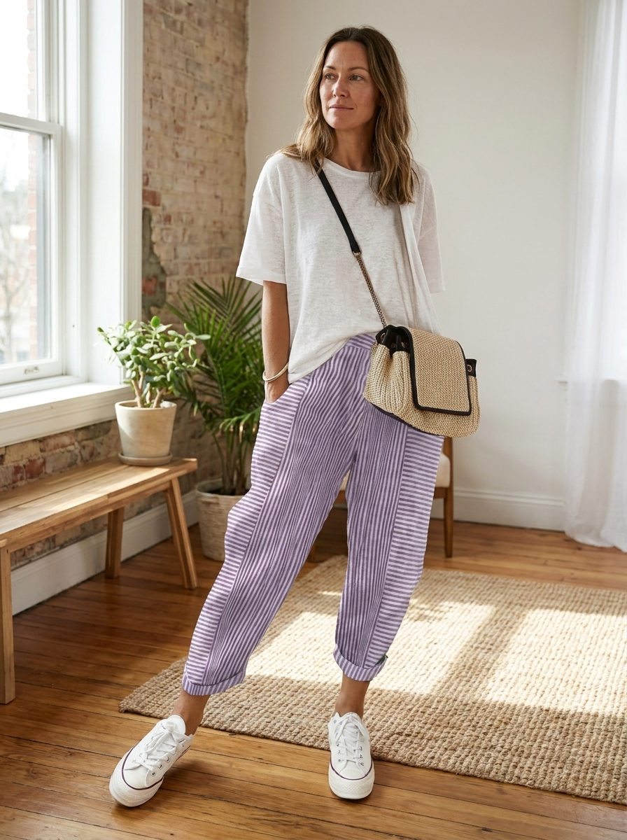 FLORIANE - Relaxed Boho Stripe Pants