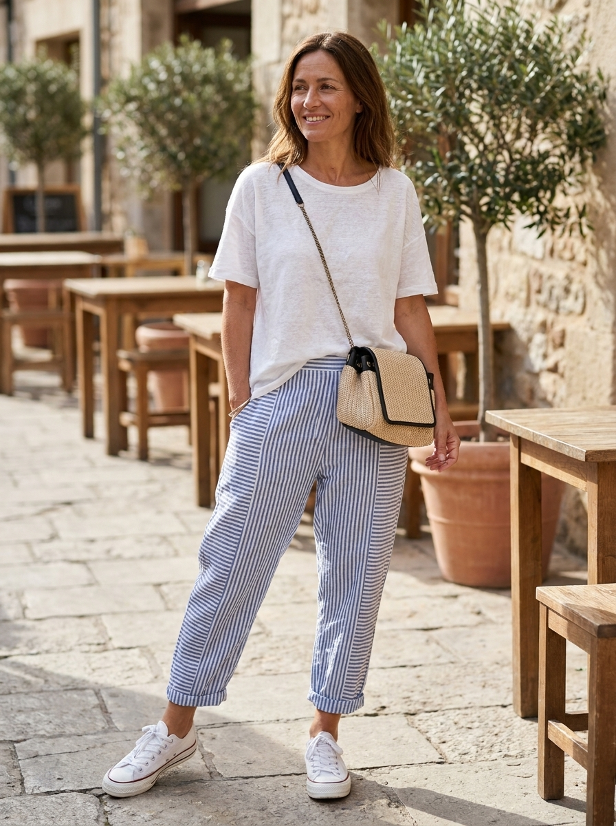 FLORIANE - Relaxed Boho Stripe Pants