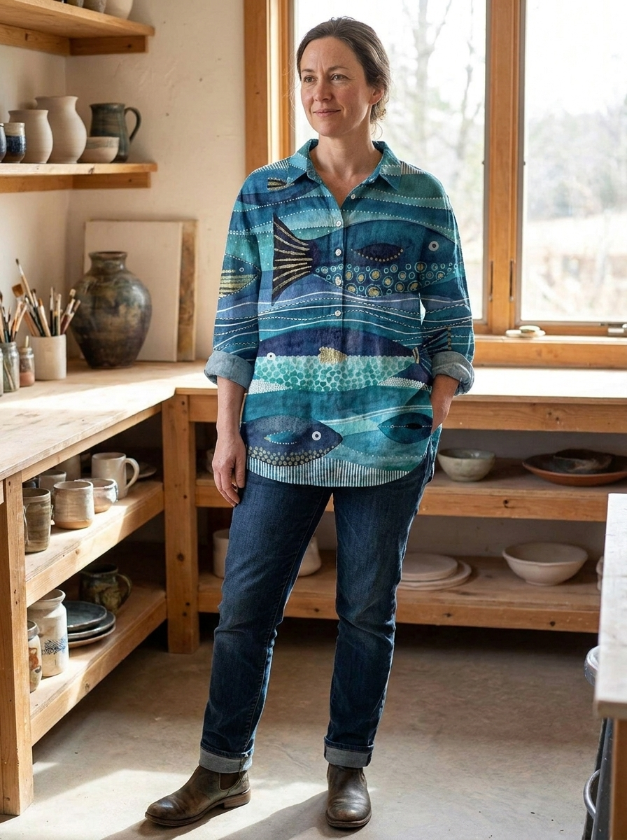 JACKY - Ocean Art Shirt