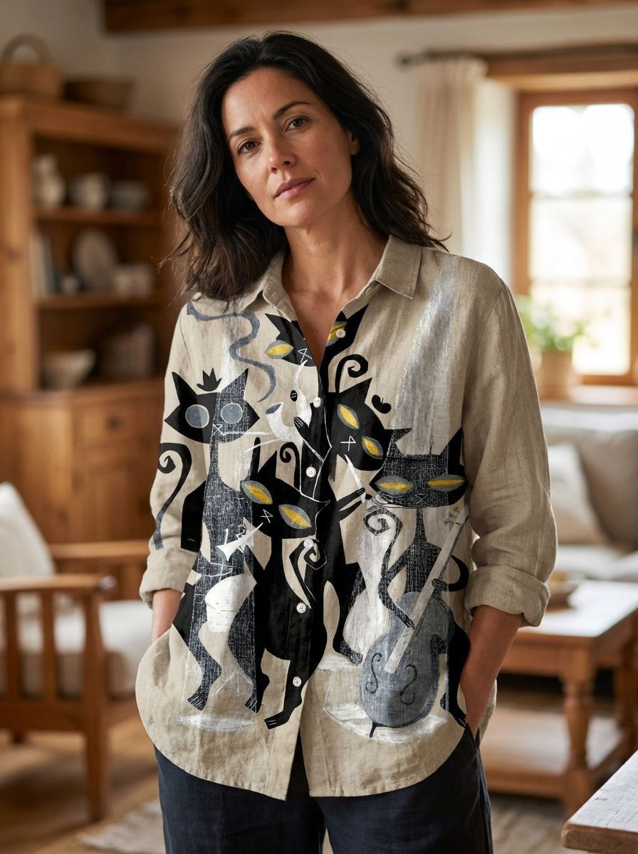 LUCIA - Cat Art Shirt