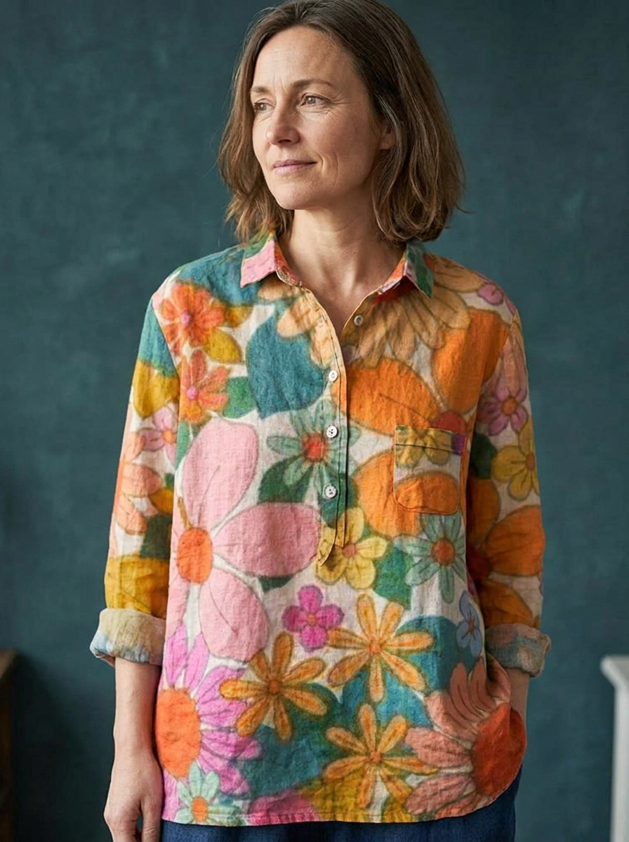 LARA - Floral Art Shirt
