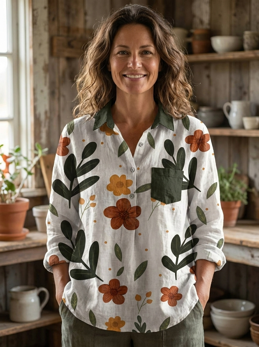 ELEANOR - Elegant Plant Art Shirt