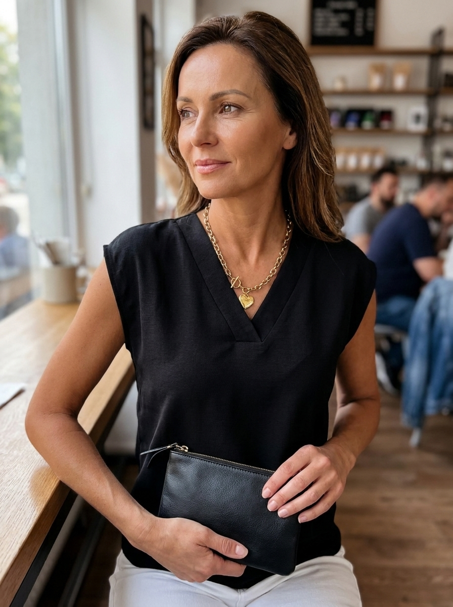 MAELYN – Sleek V-Neck Blouse