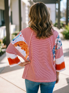 BAILEY – Lightweight Patchwork Batwing Top