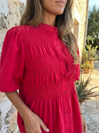ELIZA - Pleated Button-Up Blouse
