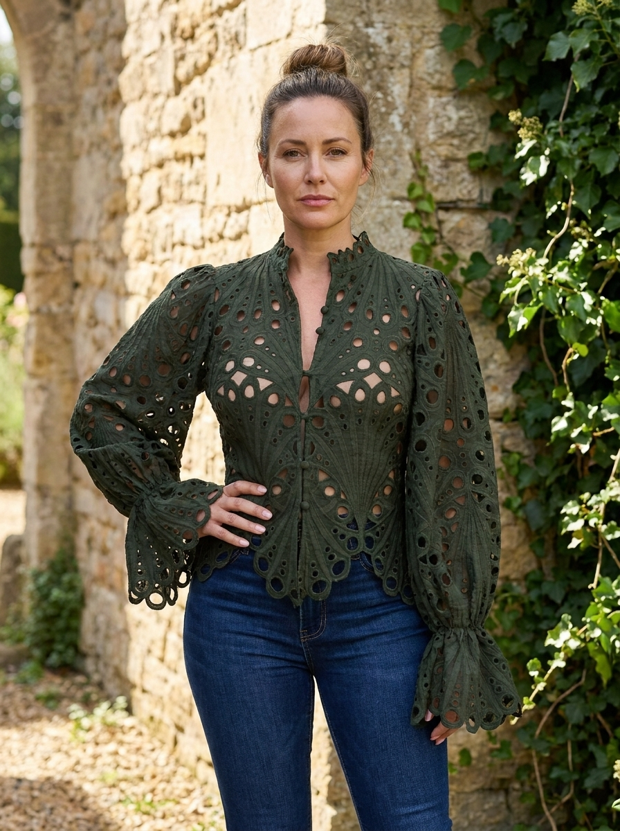 ISALI - Chic Asymmetrical Flounce Sleeve Blouse