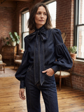 LUCY - Elegant Tie-Neck Casual Long Sleeve Top for Women