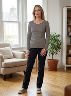 EVANTHIA - Casual Striped Slim-Fit Long Sleeve Top