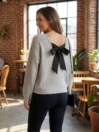 TAYLOR - Women's Casual Loose Fit T-Shirt Back Bow Design