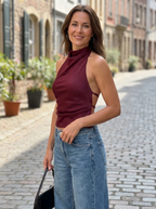 CHINIE – Chic Sleeveless Halter Neck Blouse