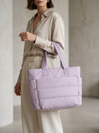 NADINE - Puffy Bubble Tote Bag for Women Quilted Laptop Shoulder Handbag