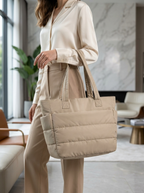 NADINE - Puffy Bubble Tote Bag for Women Quilted Laptop Shoulder Handbag