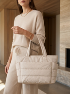 NADINE - Puffy Bubble Tote Bag for Women Quilted Laptop Shoulder Handbag