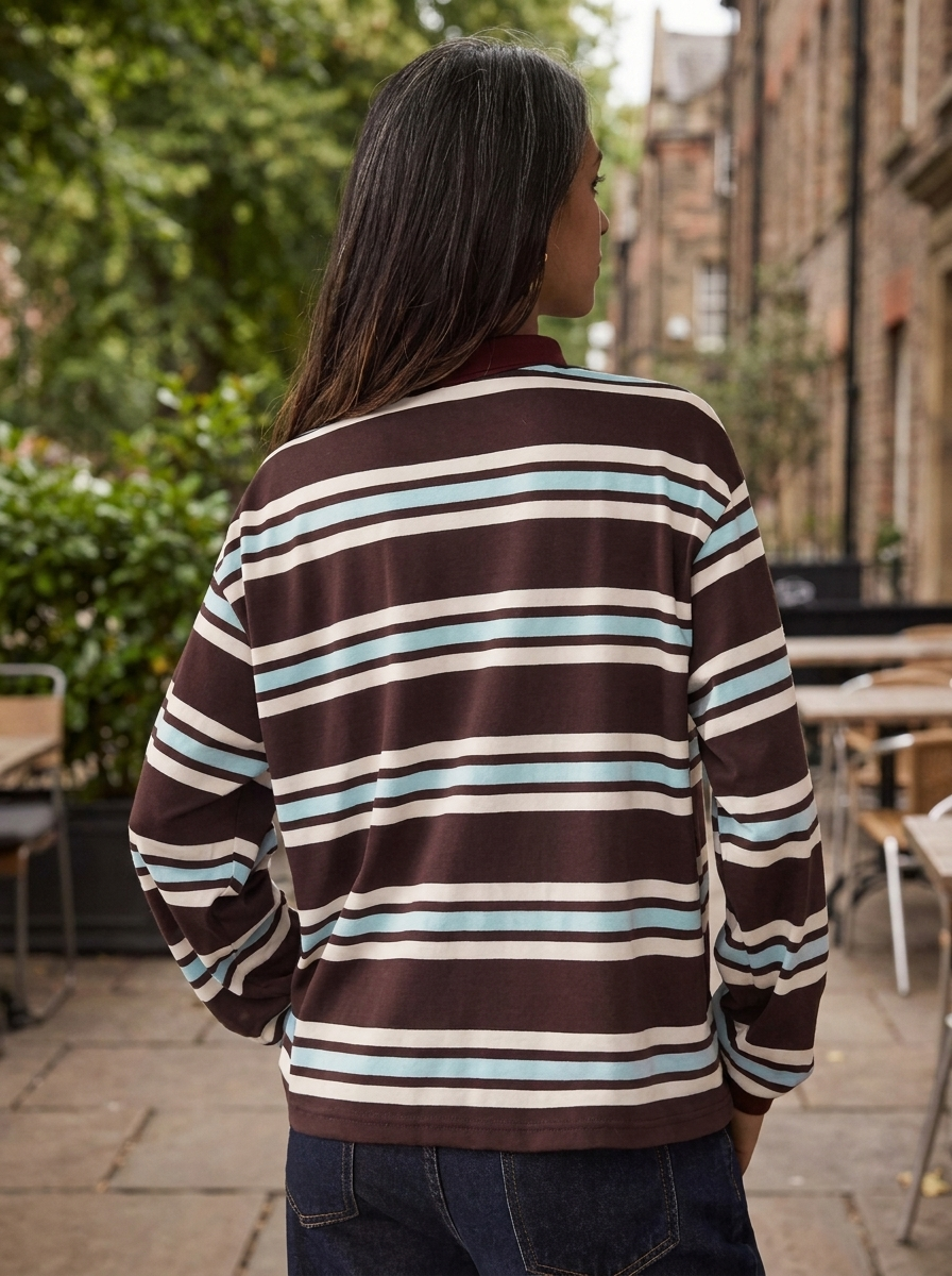 AIKO – Refined Striped Long Sleeve Top