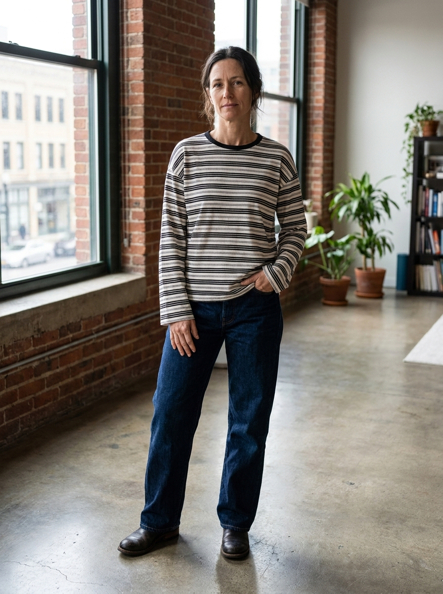LAIZA – Modern Long Sleeve Striped Shirt