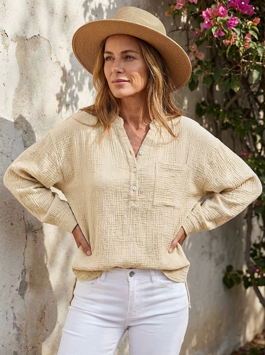 AYLA – Casual V-Neck Blouse
