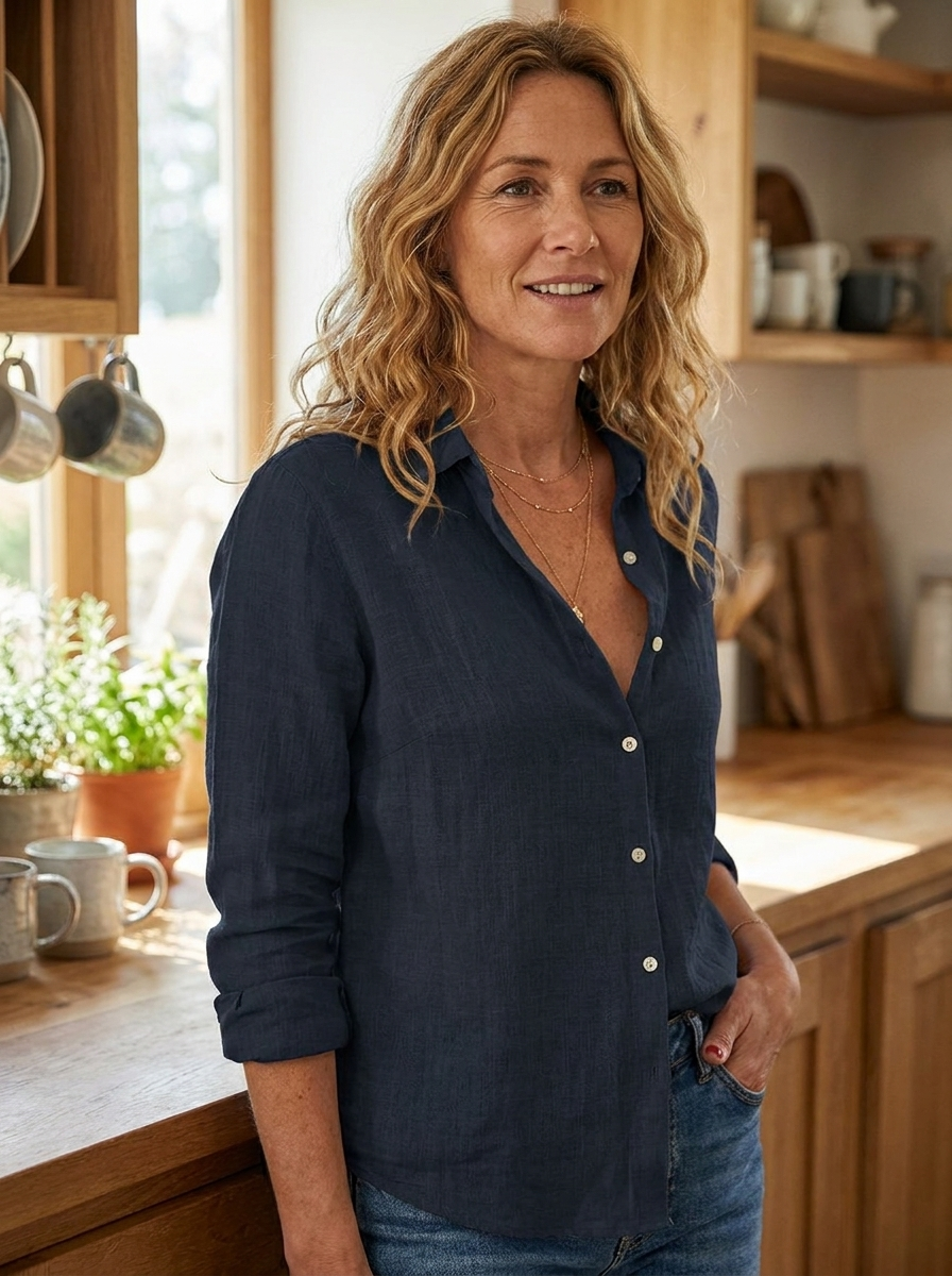 SANDRA – Classic Printed Blouse