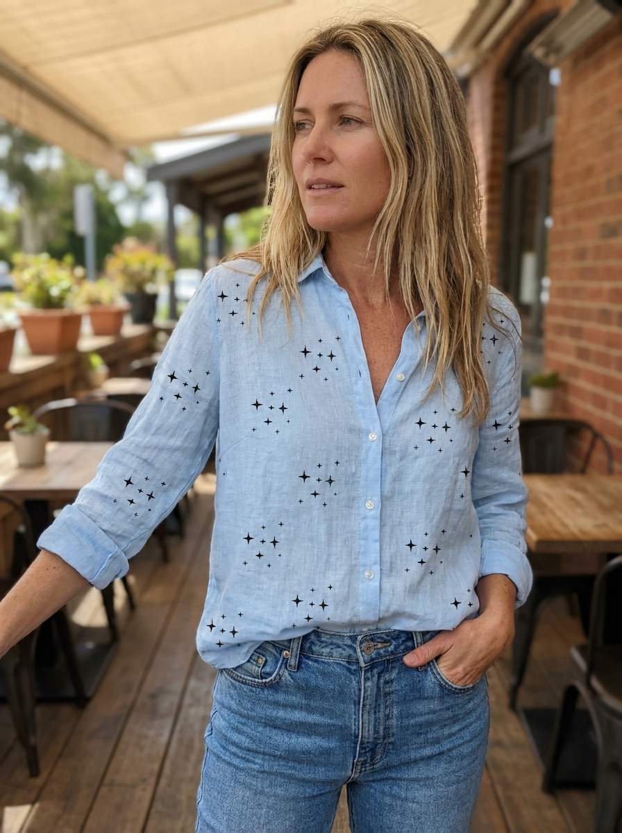SANDRA – Classic Printed Blouse