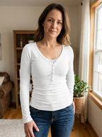 PALYA - Comfy V-Neck Long Sleeve Top