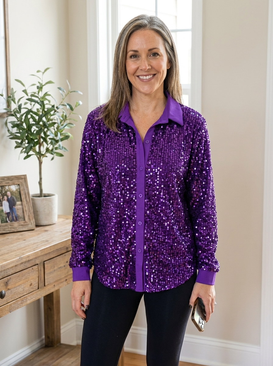 CIARA - Shimmer Sequin Shirt
