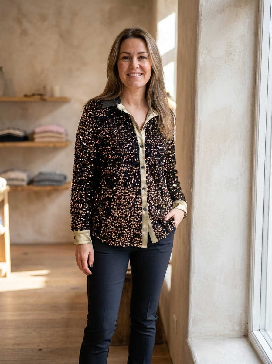 CIARA - Shimmer Sequin Shirt