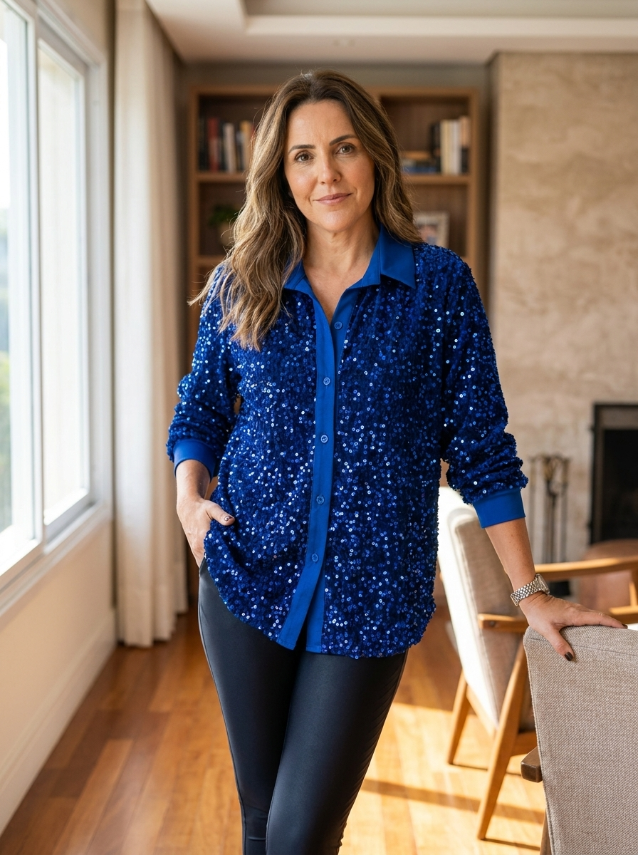CIARA - Shimmer Sequin Shirt