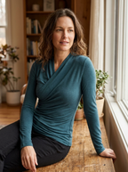 NICA - Simple Surplice Long Sleeve Top Medium Length