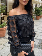 GWYN – Sheer Bishop Sleeve Blouse with Soft Shirred Detail