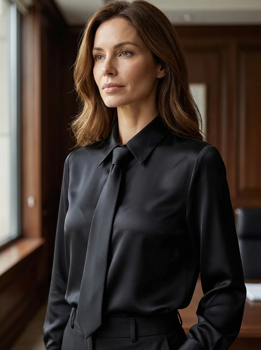 JONNIE – Modern Tie Detail Long Sleeve Shirt