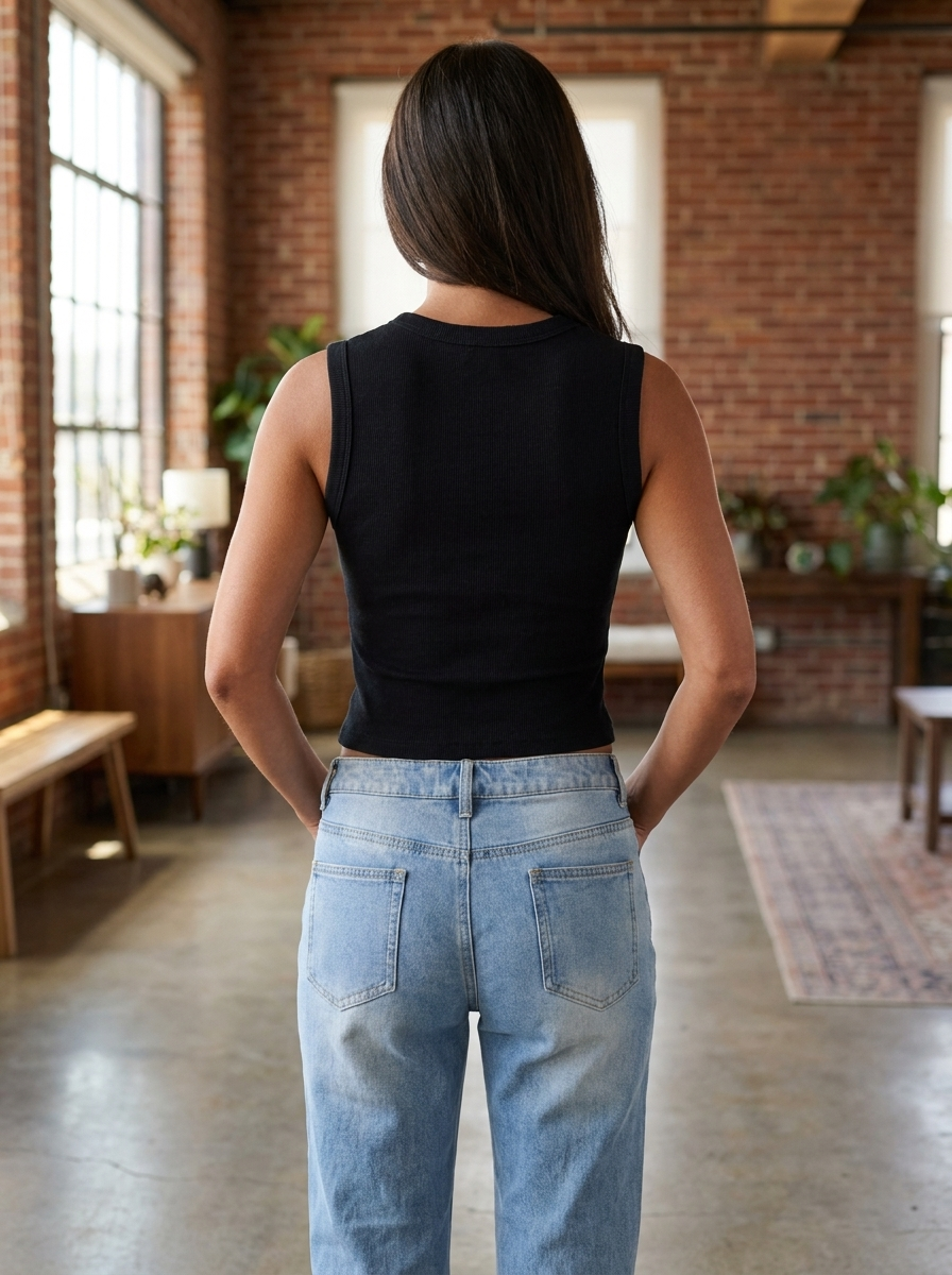 KYLIE – Classic Ribbed Casual Crop Top