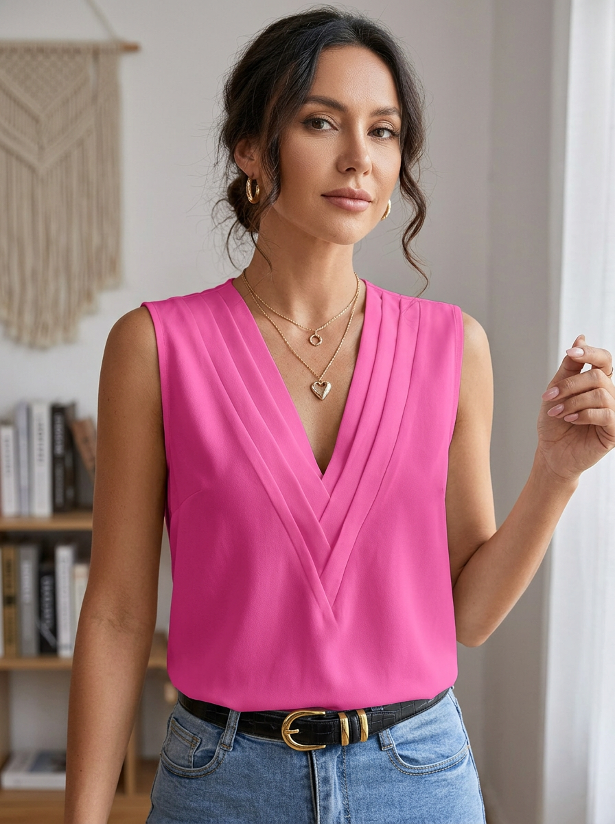 JADE - Lightweight Sleeveless V-Neck Top