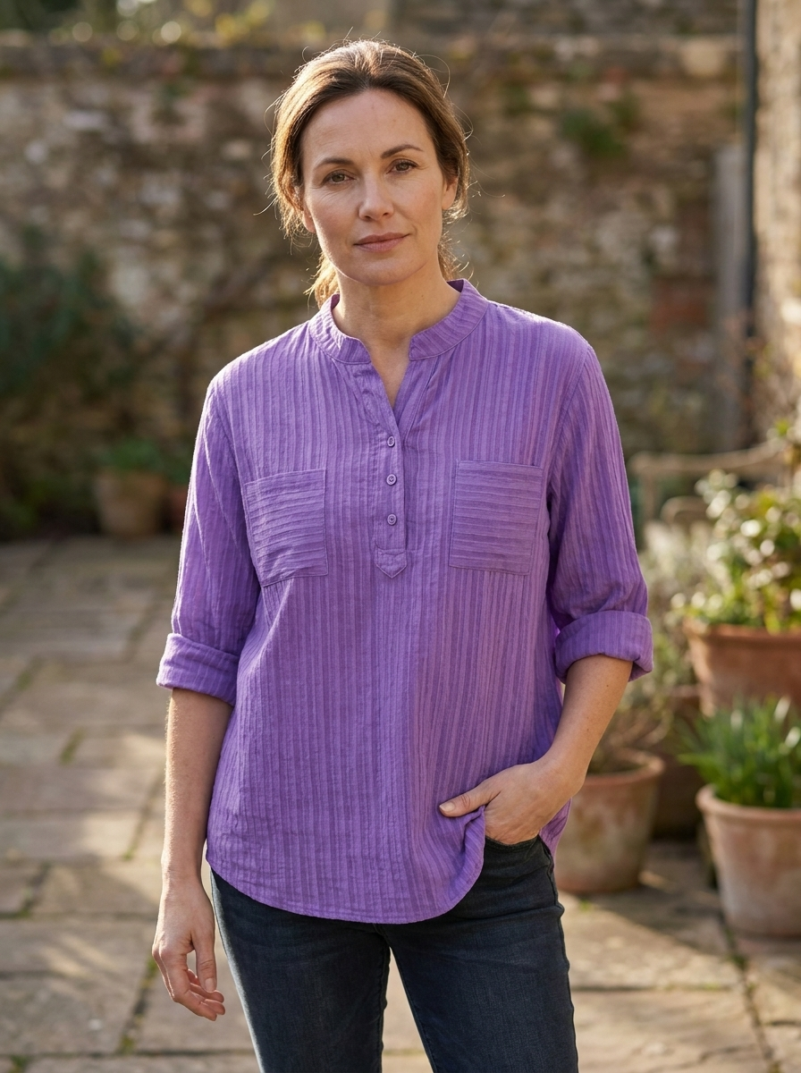 LUCILLE - Casual Long Sleeve Everyday Collared Top