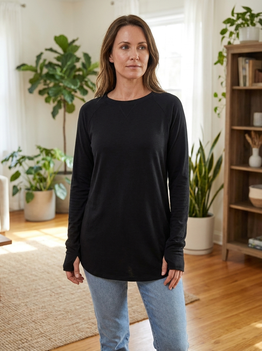 STELLAN - Casual Long Sleeve Thumb Hole Top