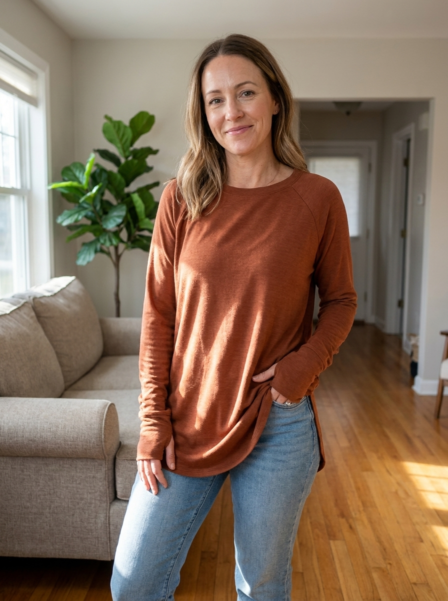 STELLAN - Casual Long Sleeve Thumb Hole Top